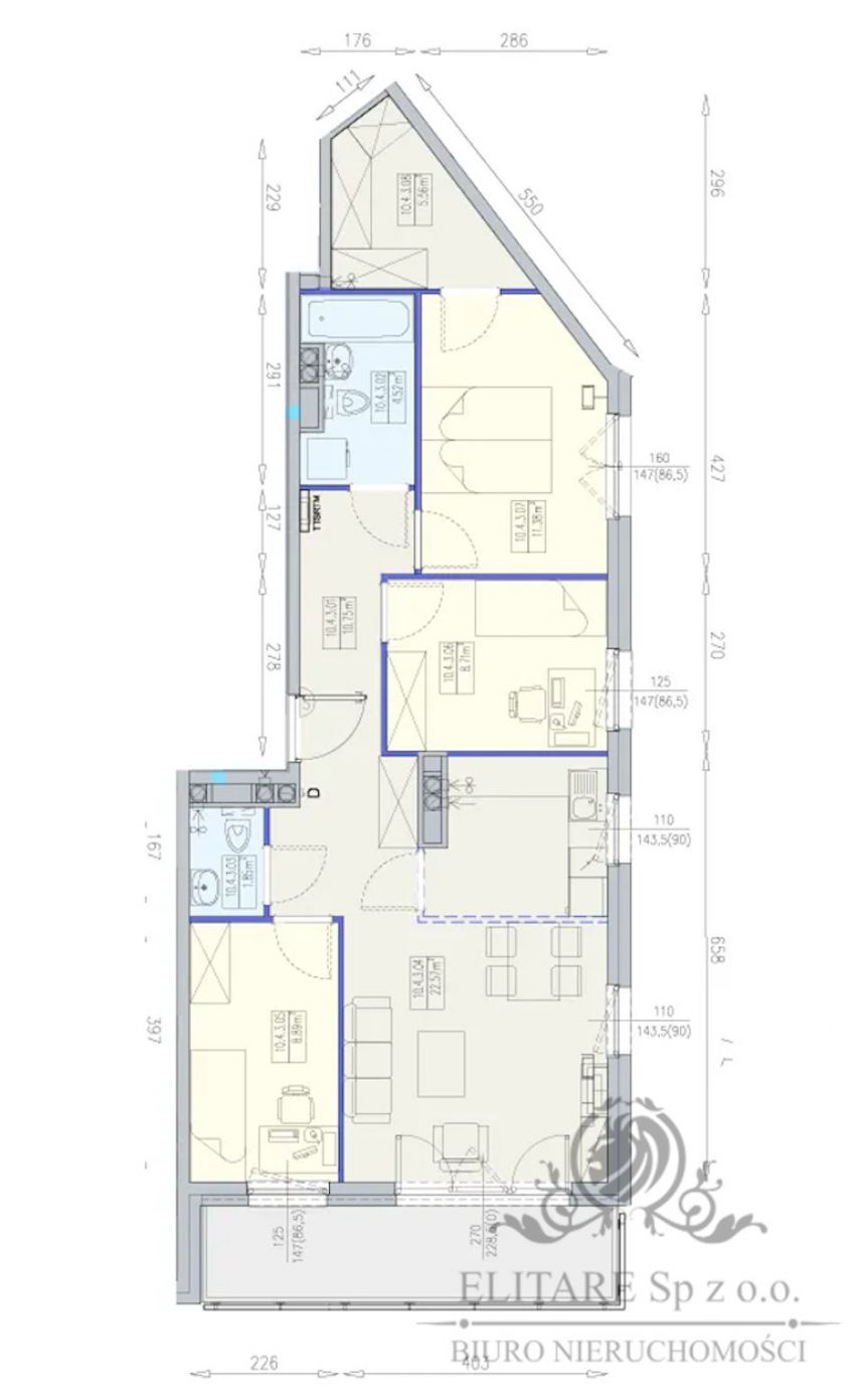 Mieszkanie 4 pok.74,22m2 duży balkon/Wrocław Krzyki miniaturka 3