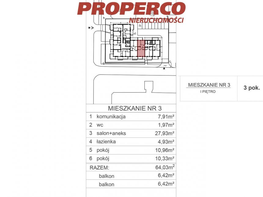 Mieszkanie 3 pok., 64,03m2, I piętro, Uroczysko miniaturka 8