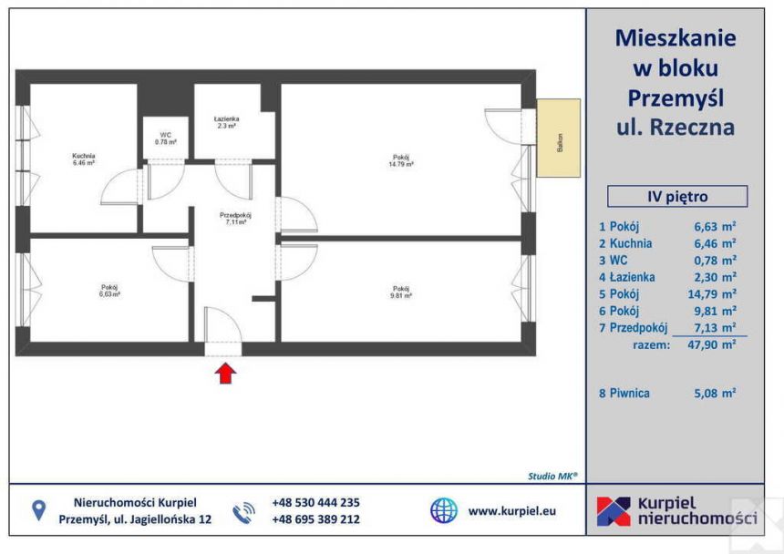 3 pokojowe mieszkanie na osiedlu Kmiecie miniaturka 10