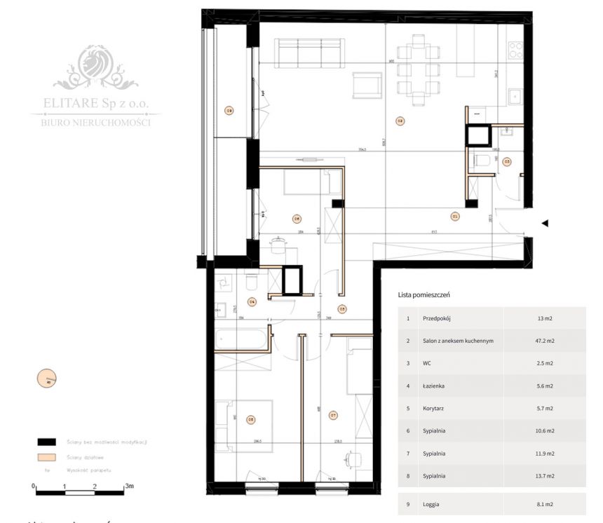 Apartament 110,20m2 - 4 pokoje - Wrocław Jedności Narodowej miniaturka 2