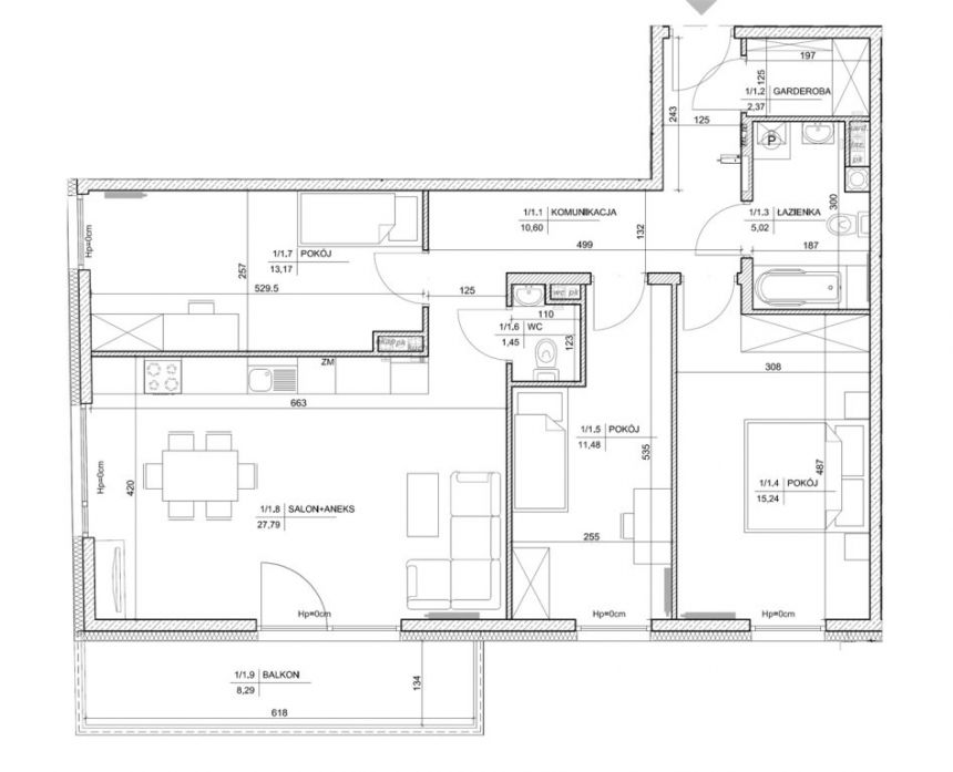 Mieszkanie 87,12 m2, 4 pokoje Centrum miniaturka 4