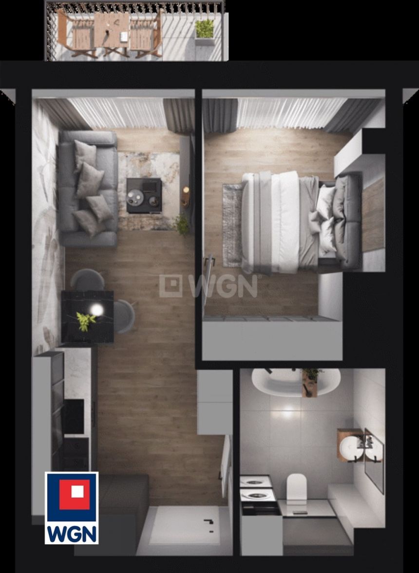 Gdynia Chwarzno-Wiczlino, 380 849 zł, 32.76 m2, do wykończenia miniaturka 3