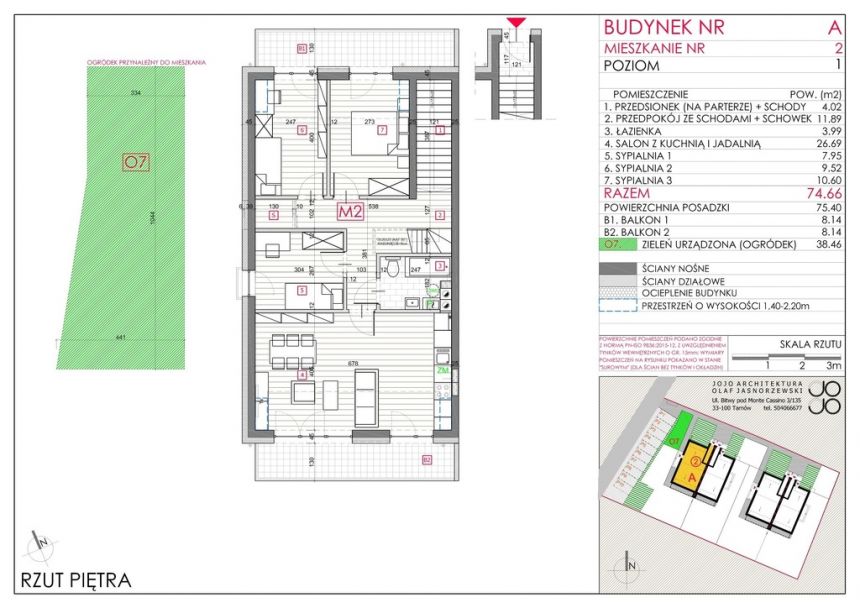 Mieszkanie dwupoziomowe 74,66 m2 plus 14,14 m2 miniaturka 4
