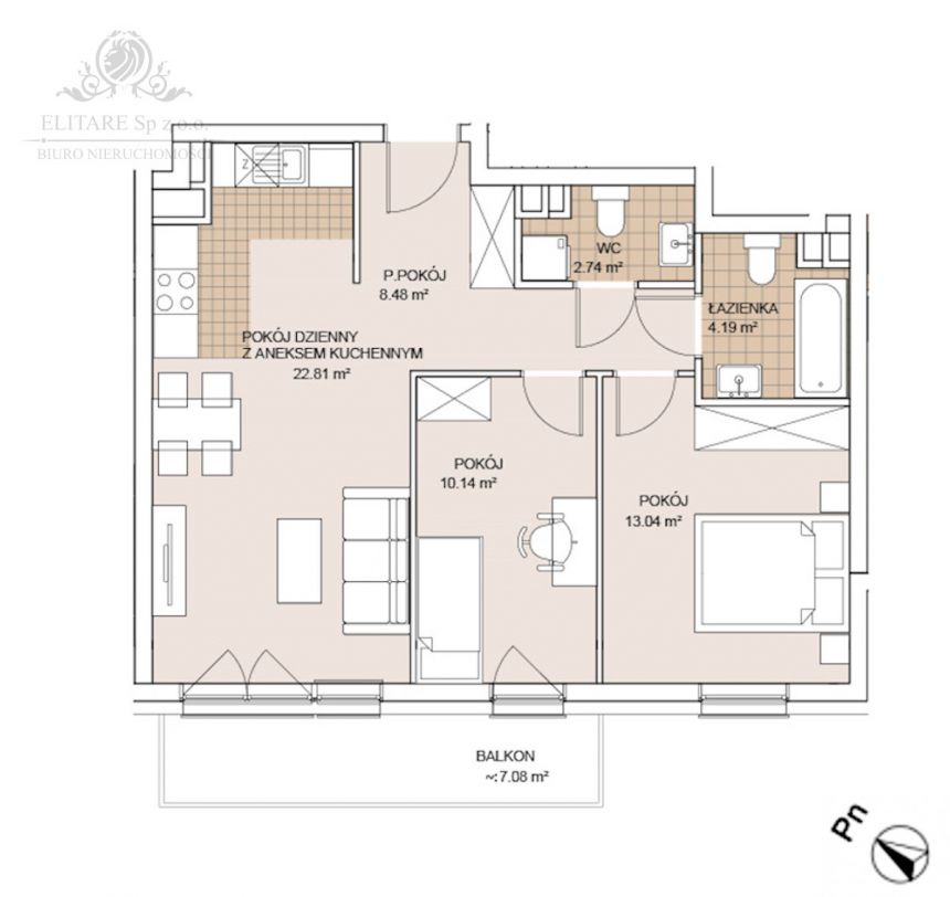 GOTOWE/Mieszkanie 3pok, 61,40m2 z balkonem /Wrocław Szczepin miniaturka 9