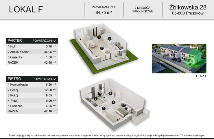 Pruszków Żbików, 920 000 zł, 84.75 m2, 1/2 bliźniaka miniaturka 6