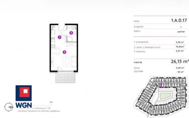 Gdańsk Śródmieście, 320 428 zł, 26.13 m2, do wykończenia
