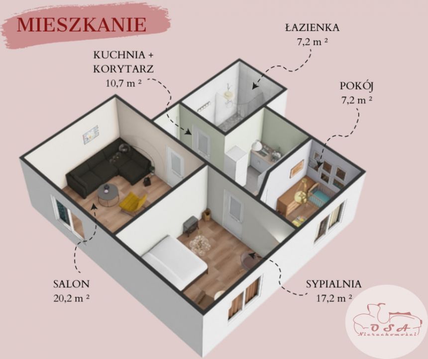 Nowa cena!3 pokoje + ogródek + garaż 6 km Września miniaturka 13