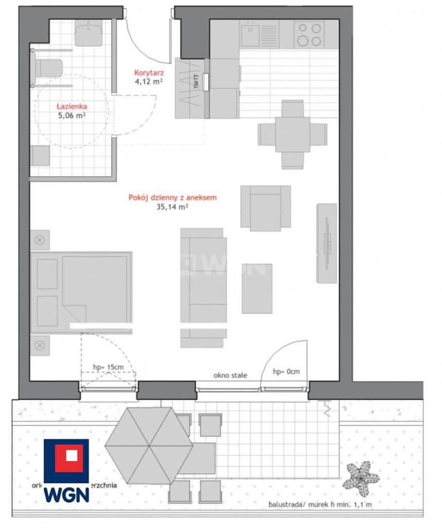 Gdańsk Piecki-Migowo, 574 890 zł, 44.18 m2, do wykończenia miniaturka 4