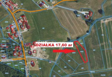 Sprzedaż działki rolnej, Pustków, 1760 m2,Ozimek.