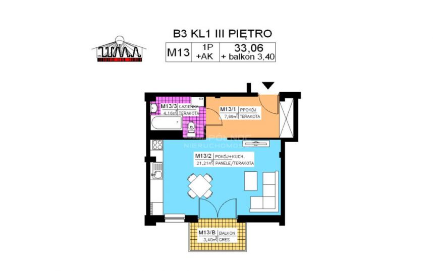 Kielce, 304 152 zł, 33.06 m2, pietro 3, 4 miniaturka 2