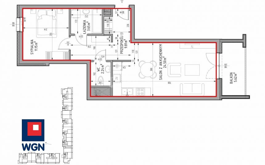 Lublin Felin, 487 825 zł, 51.35 m2, z balkonem miniaturka 3