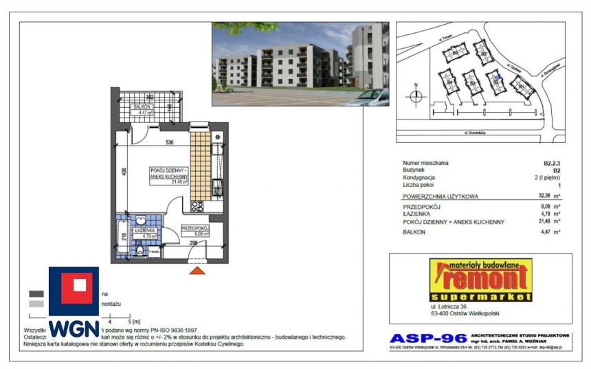 Ostrów Wielkopolski Wenecja, 275 060 zł, 32.36 m2, kawalerka miniaturka 9