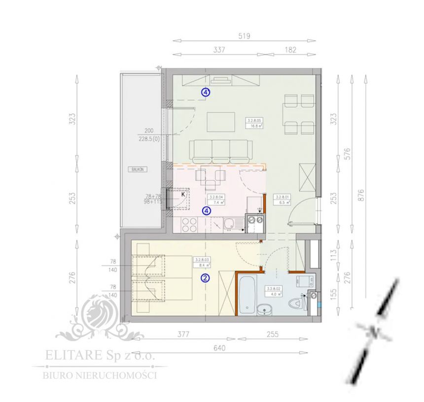 TERMIN 08.2025/Mieszkanie 2 pok, 43,1m2 na ostatnim piętrze /Księże Wielki miniaturka 8