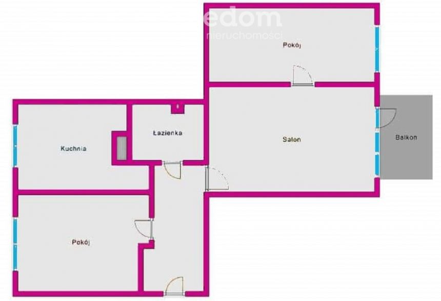 Rzeszow, mieszkanie 49,9 m - 3 pokoje os. Kmity miniaturka 4