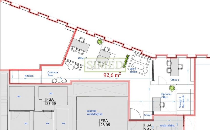 Biuro,recepcja, dostęp24h, parking, ochrona, klima miniaturka 11