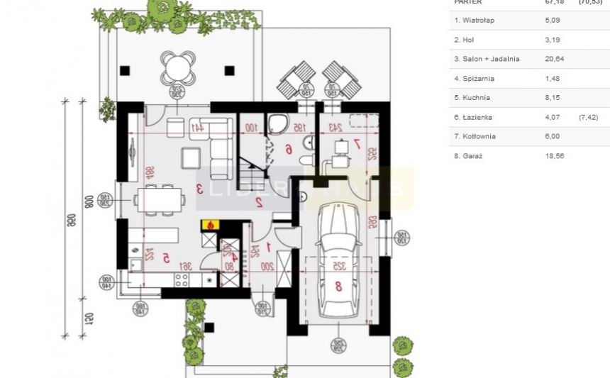 DOM Z GARAŻEM, 125 M2, 4 POKOJE, DZIAŁKA 1250 M2 miniaturka 3