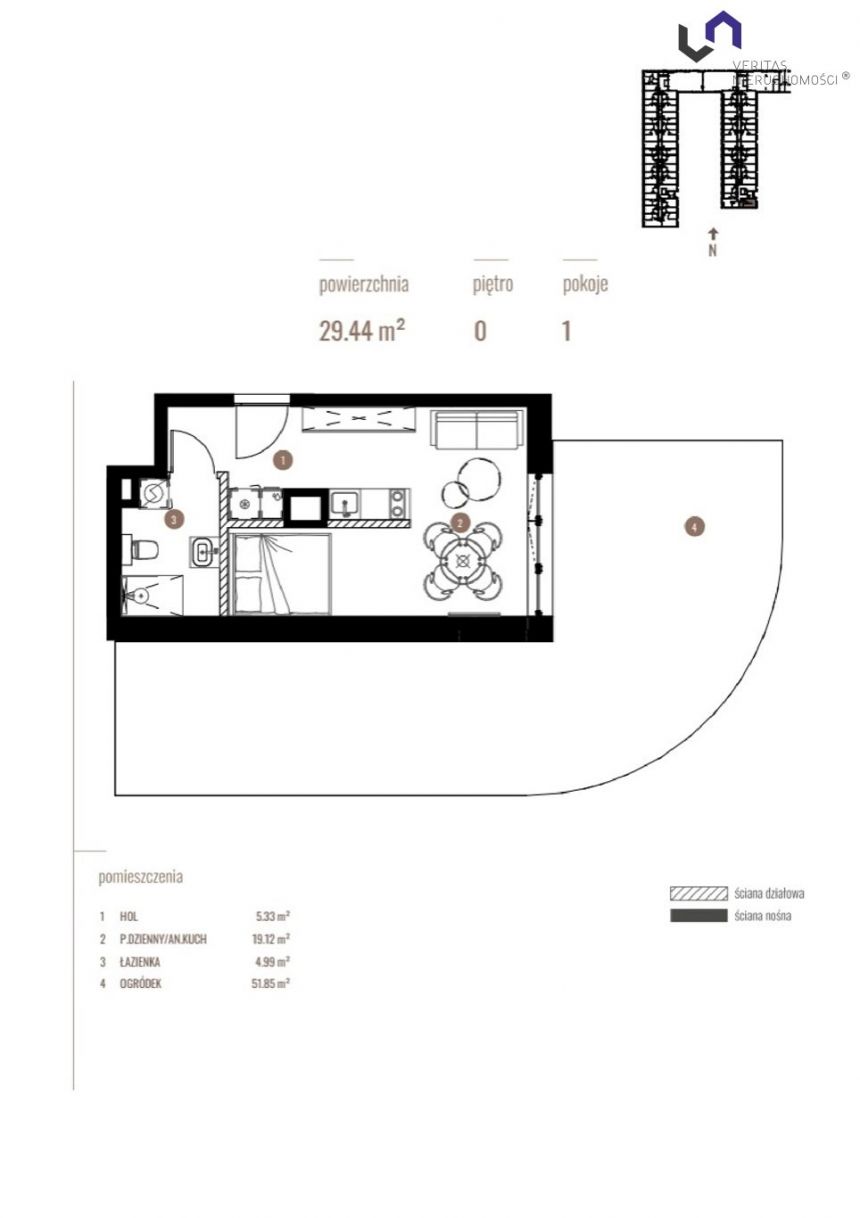 Katowice Dolina Trzech Stawów, 409 216 zł, 29.44 m2, parter miniaturka 2