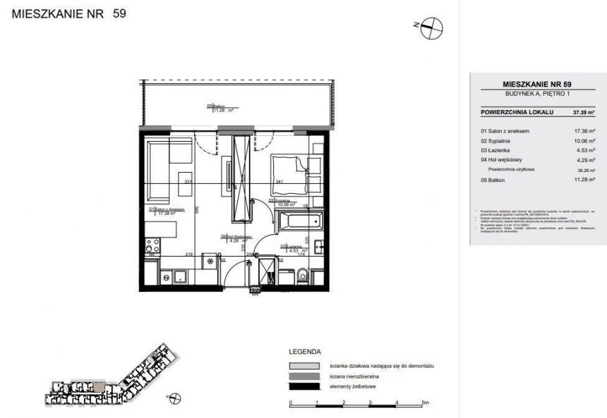 Warszawa Bemowo, 680 498 zł, 37.39 m2, pietro 1/5 miniaturka 3