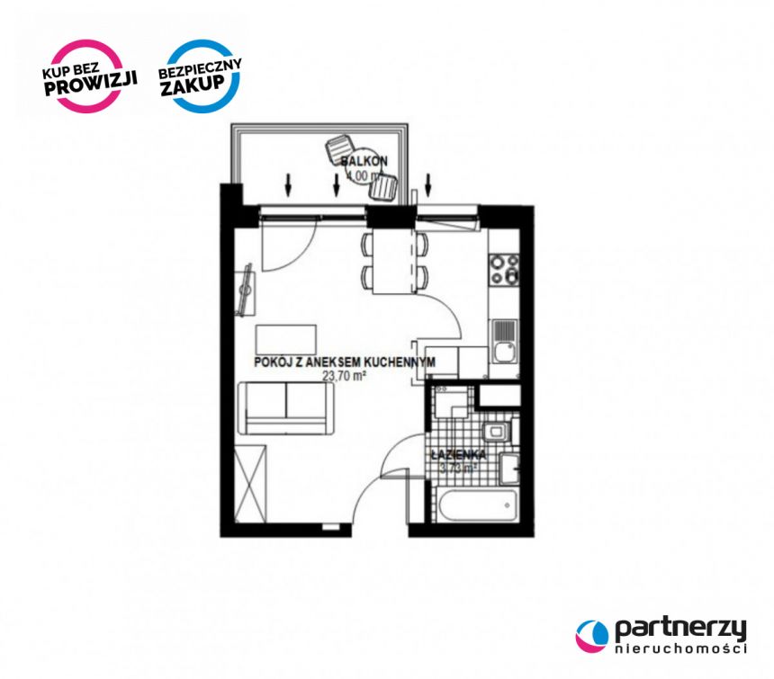 Gdańsk Piecki-Migowo, 499 000 zł, 27.4 m2, pietro 2/6 miniaturka 2