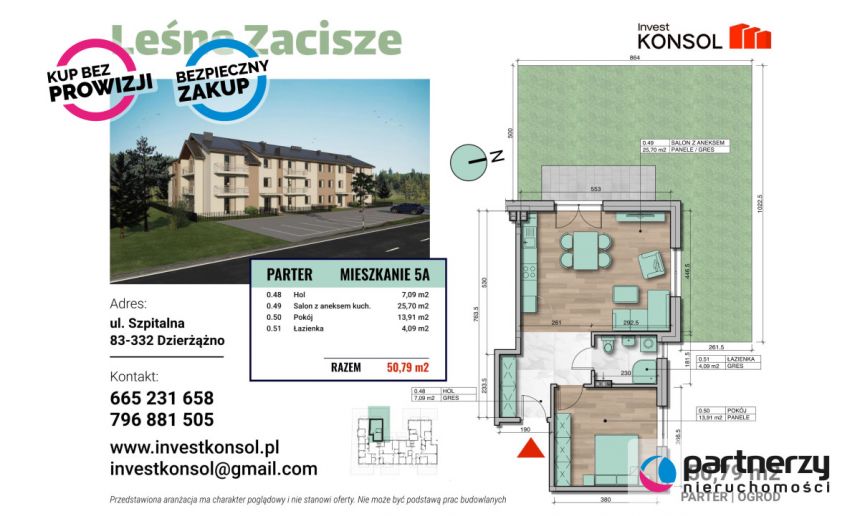 Dzierżążno, 399 000 zł, 53.86 m2, parter miniaturka 4