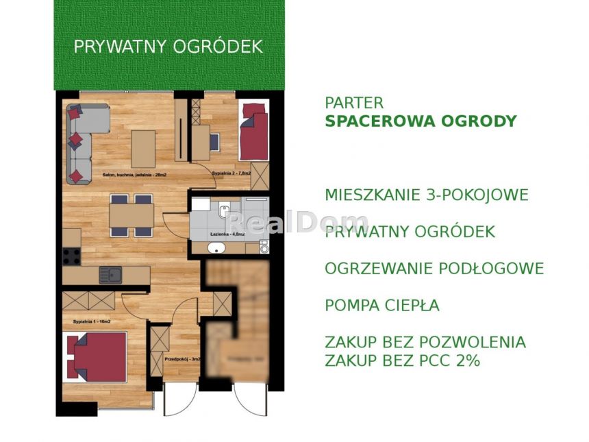 Mieszkanie 3-pok z ogrodem Dębniki Kraków miniaturka 7