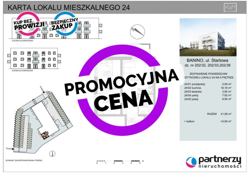 Banino, 419 016 zł, 41.08 m2, z balkonem miniaturka 1