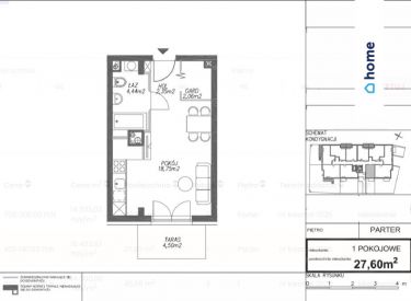 Nowe mieszkanie 27.6 m2 za 425140 PLN