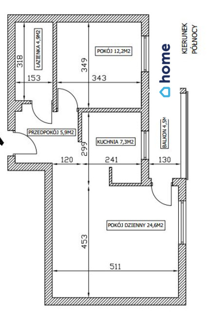 Mieszkanie 2 pokojowe z możliwością 3 pokoju 55m2 miniaturka 9