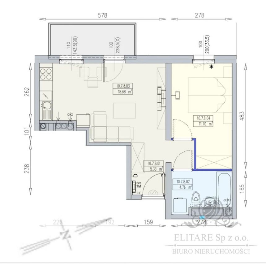 Mieszkanie 2 pok, 40,47m2 z balkonem /Wrocław Krzyki Partynice miniaturka 4