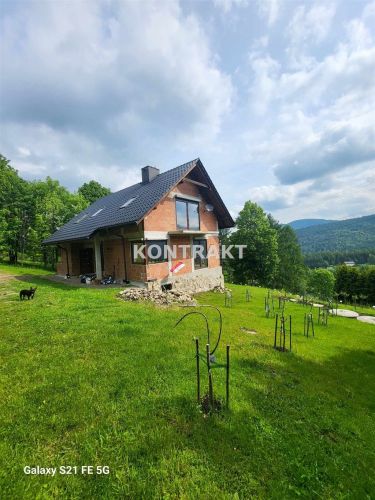 Dom w górach otoczony lasem w Porąbce