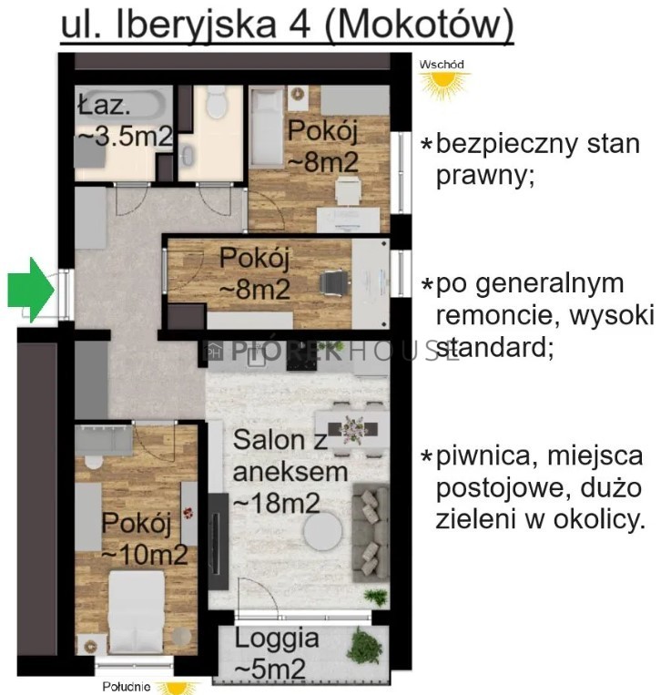 4 pokojowe mieszkanie ul. Iberyjska Mokotów miniaturka 2