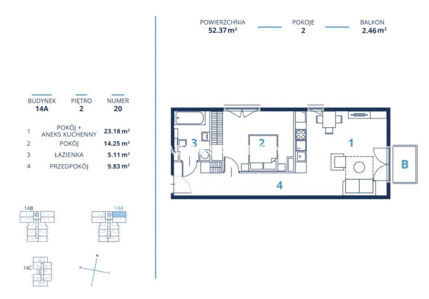 Gotowa inwestycja - metraże od 39 m2, Kraków miniaturka 3