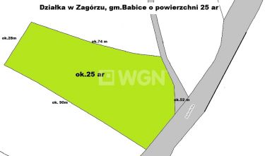 Zagórze, 149 000 zł, 25.07 ar, droga dojazdowa utwardzona