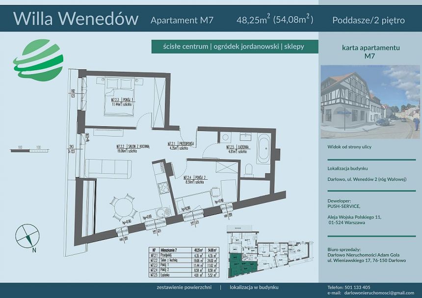 Darłowo, 482 500 zł, 48.25 m2, pietro 2, 3 miniaturka 2