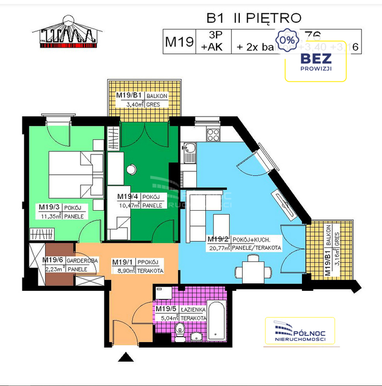 62m2 Przy Oś Świętokrz BALKON Mieszkania od 25m2 miniaturka 1