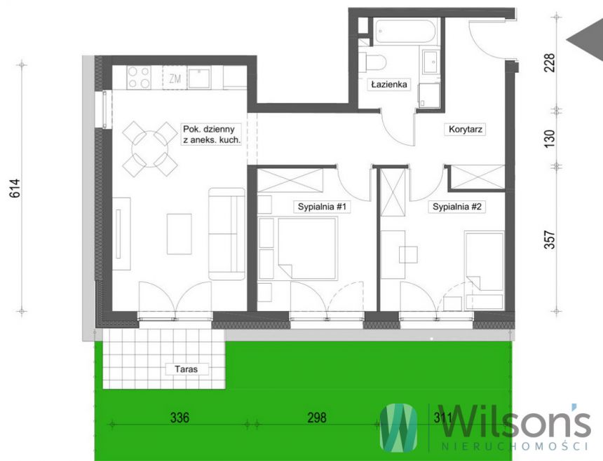 Wrocław Brochów, 639 540 zł, 58.14 m2, parter miniaturka 6