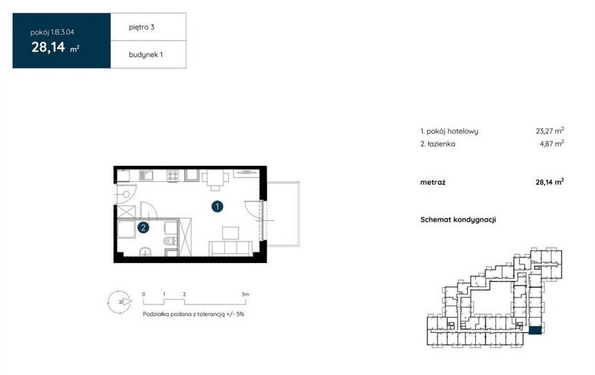 Apartament hotelowy/dla studenta/pod inwestycję/Fabryczna miniaturka 16