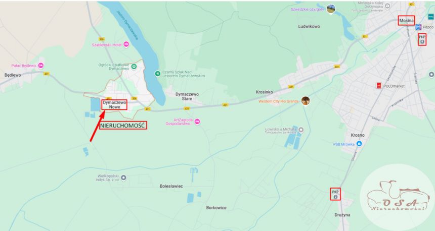 Działka budowlana 800 m2 Dymaczewo Nowe miniaturka 11