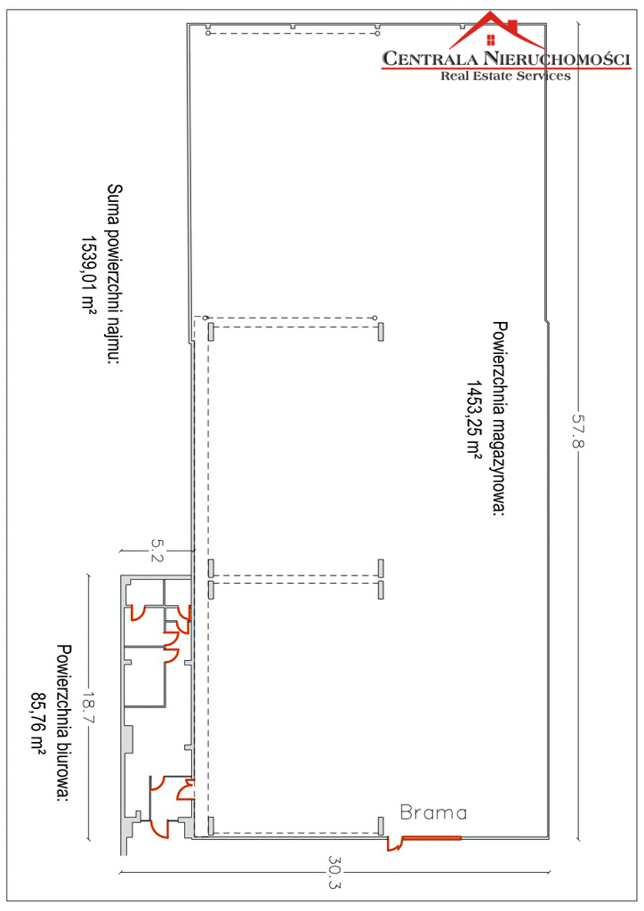 Hala /Magazyn 1539 m2 / 4550 m2/ 300 m2 + Biura miniaturka 12