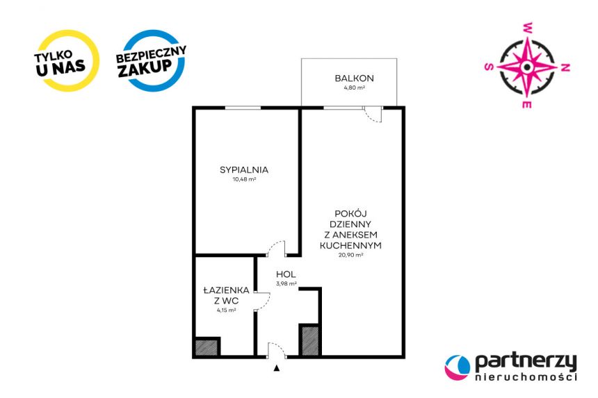 Gdańsk Łostowice, 599 000 zł, 38.43 m2, z miejscem parkingowym miniaturka 17