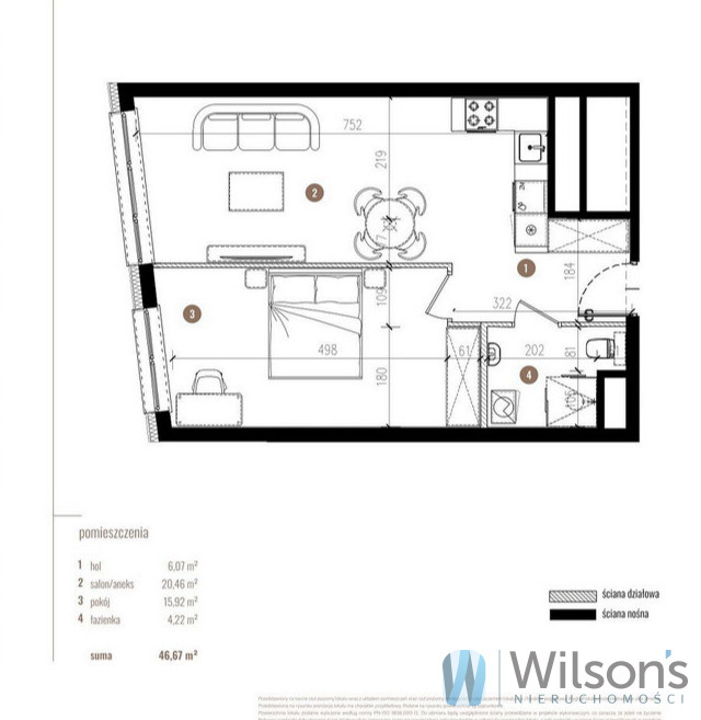 Wrocław Stare Miasto, 937 575 zł, 46.67 m2, 2 pokojowe miniaturka 9