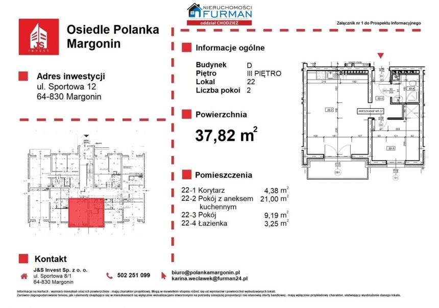 Na sprzedaż mieszkanie 2 pokojowe Margonin miniaturka 7