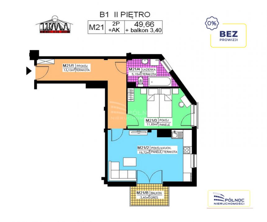 47m2 Przy Oś Świętokrz BALKON Mieszkania od 25m2 miniaturka 1