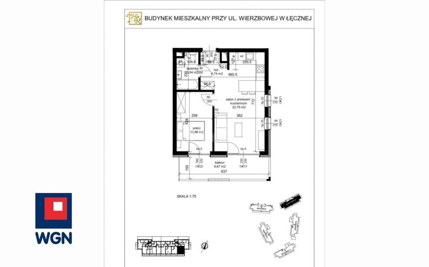 Łęczna, 376 915 zł, 42.35 m2, do wykończenia miniaturka 5