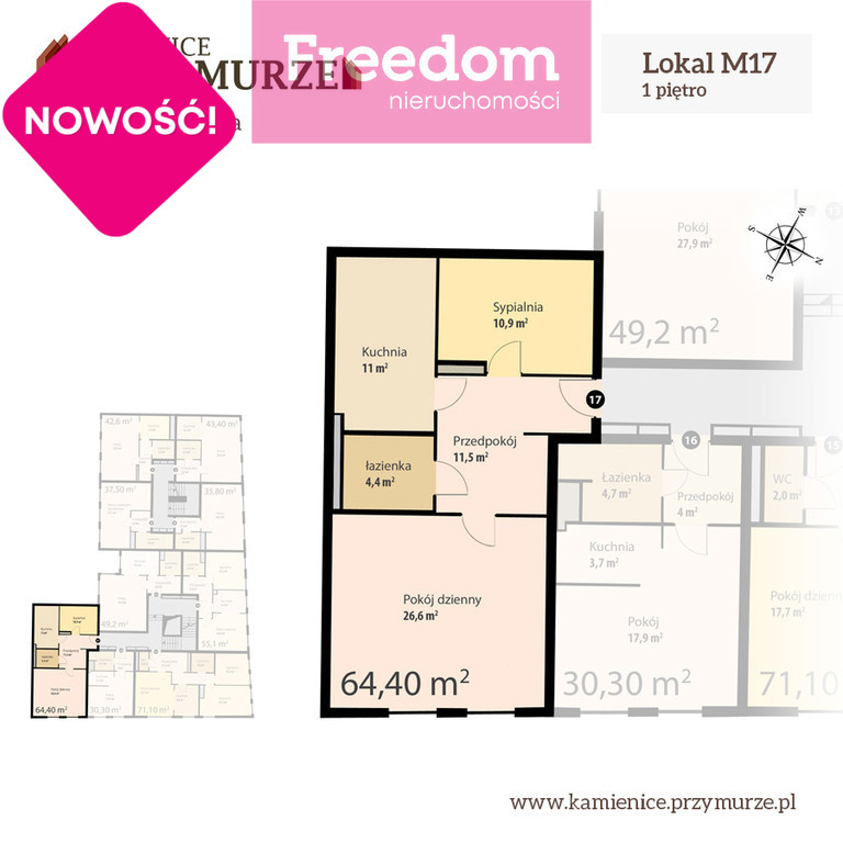 Mieszkanie na Starym Mieście w Elblągu, 64,4m2 miniaturka 3