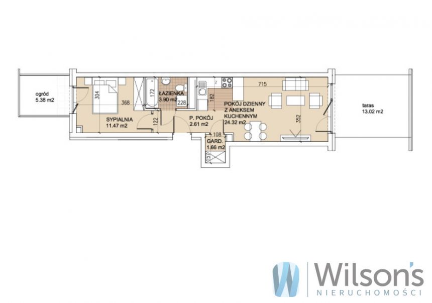 Wrocław Psie Pole, 589 000 zł, 43.96 m2, parter/5 miniaturka 2