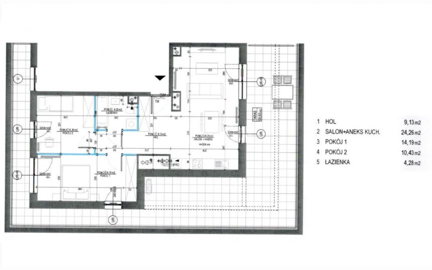 Kościan, 777 000 zł, 62.29 m2, do wykończenia miniaturka 13