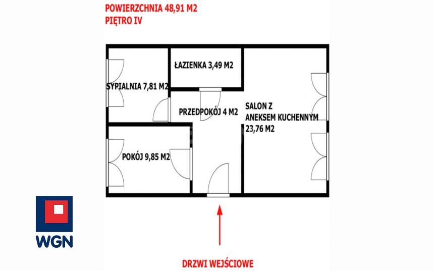 Legnica Osiedle Asnyka, 350 000 zł, 48.91 m2, 3 pokojowe miniaturka 2