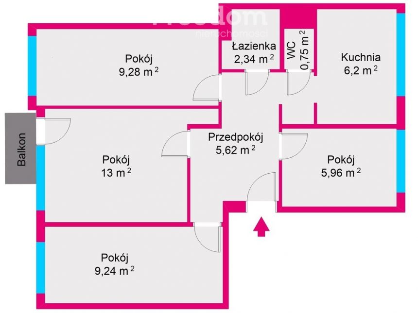 Rozkładowe mieszkanie w Dębicy, 58m2, 4 pokoje miniaturka 4