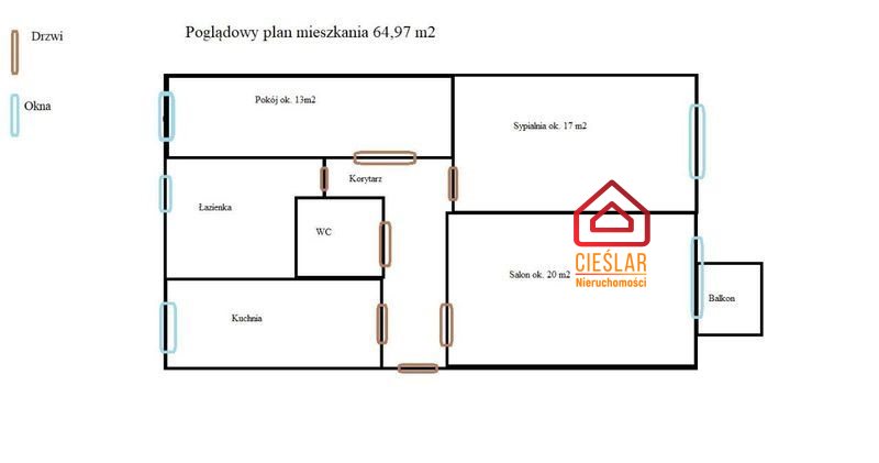 3 bardzo przestronne pokoje 65m2! miniaturka 15